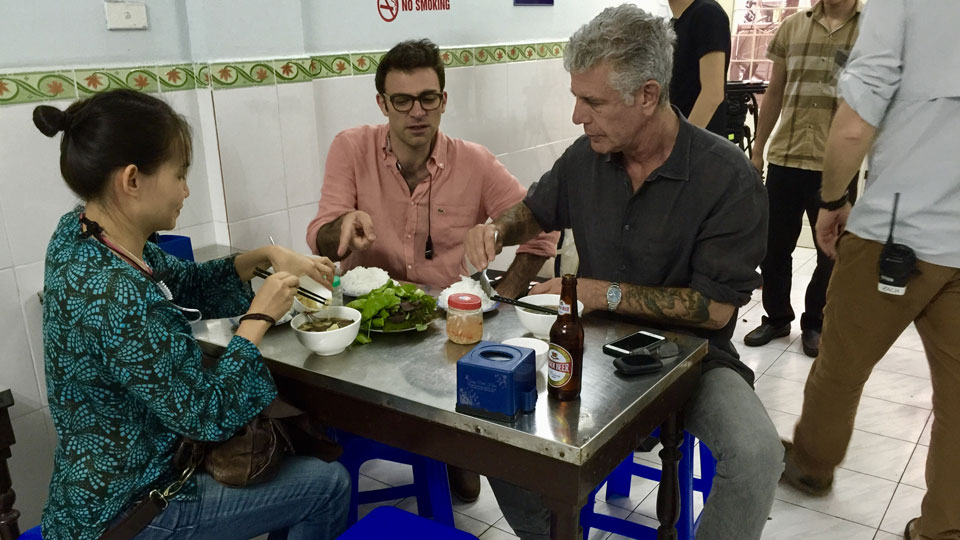 Prep for the shoot at Bun Cha