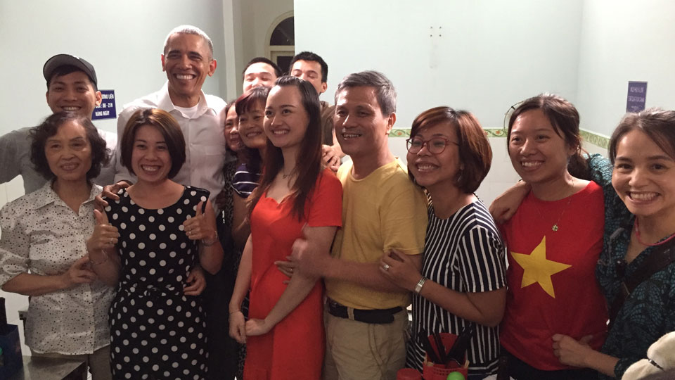 With President Obama after the shoot