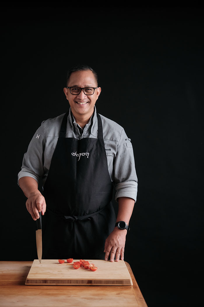 Chef Degan Septoadji in action, bringing Indonesian heritage into contemporary fine dining.