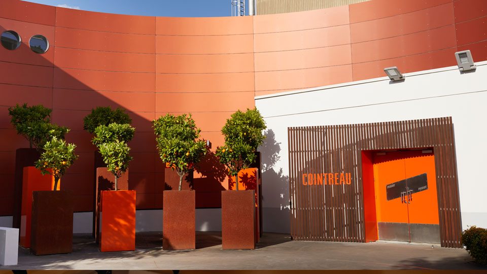 Exterior of Maison Cointreau in Angers, France, where the iconic orange liqueur has been crafted since 1849.