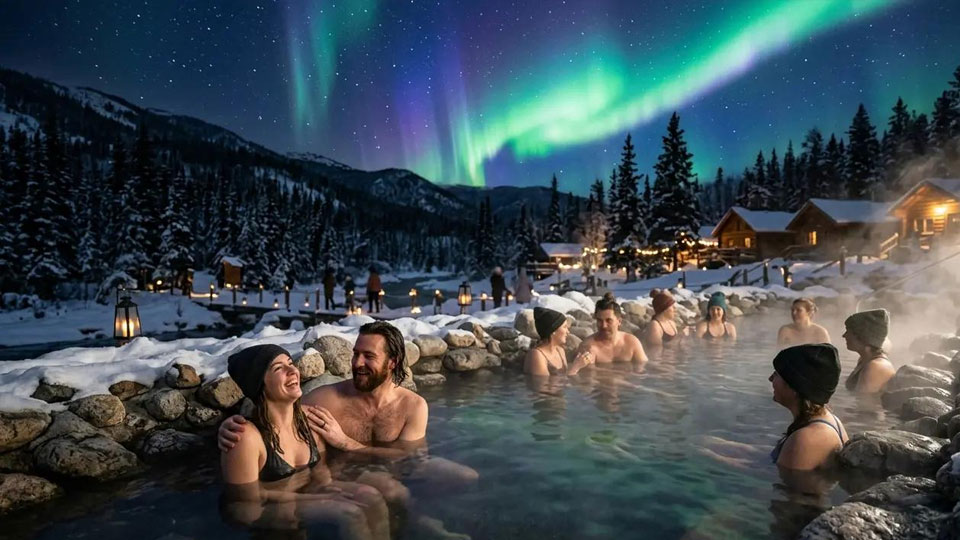 darkskiesatlas.com Chena Hot Springs combines the possibility of vibrant aurora displays with the comfort of an Alaskan retreat. Photo: darkskiesatlas.com